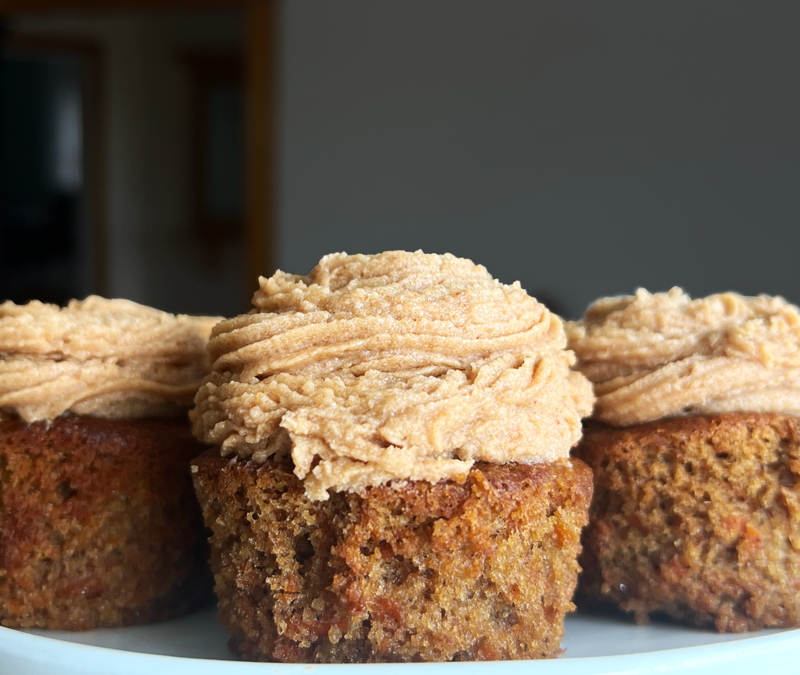 Carrot Cake Cupcakes with Vegan Cream Cheese Frosting
